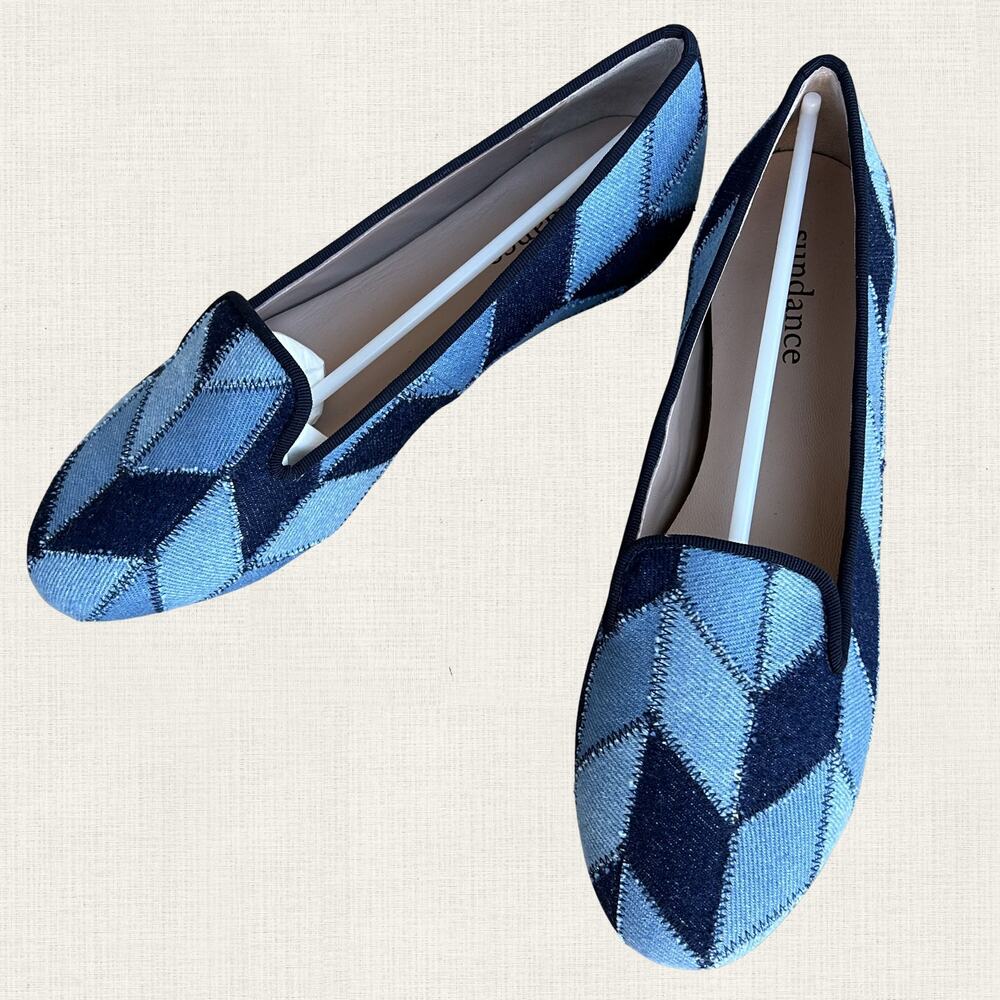 Sundance Denim Shades Loafers Navy Blue Patchwork EU 40 US 8.5 NWB - Picture 3 of 9